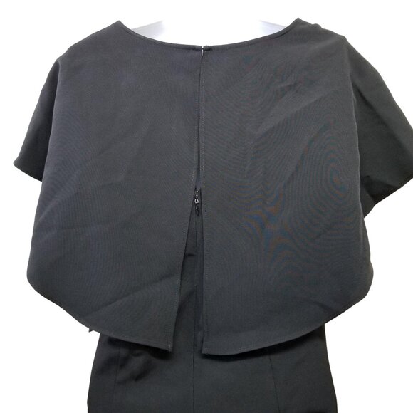 Nanette Lepore 8 Black Cape Dress Overlay V Neck Formal Party Wedding - Picture 7 of 11